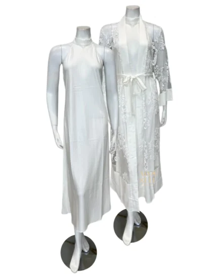 701+408 Ivory Charming Gown & Robe Set