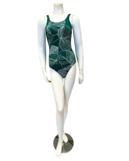 Gottex Green-White Natural Essence High Neck Swimsuit