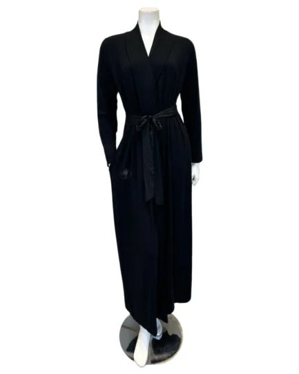 M4011 Black Modal Classic Morning Robe