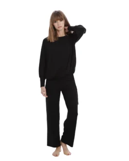 Mia Black Toggle Modal Pajamas Set